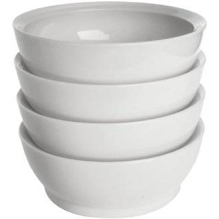    Spill 28 Ounce Low Profile Bowl with Non Slip Base, Set of 4, White