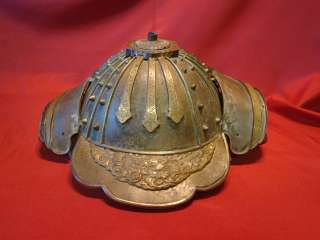   Antique Japanese russet iron helmet suji kabuto 19th Century  