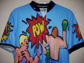 Mens SUGOI Comic Boxing Cycling Jersey Shirt Size L  