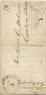 US Stampless Cover Letter 1842 Crawfordville Indiana  