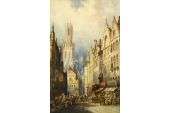 Keats Antique Bruges Belgium Watercolour Painting  