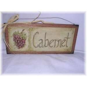  Cabernet Red Wine Sign with Grapes Tuscan Kitchen Decor 