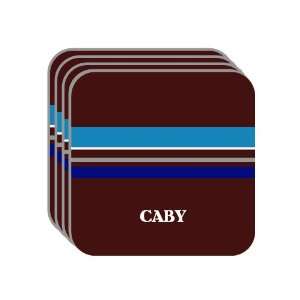 Personal Name Gift   CABY Set of 4 Mini Mousepad Coasters (blue 