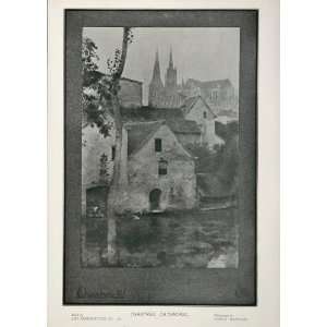  Chartres Cathedral Gothic Spire France Orig. Print   Original Print