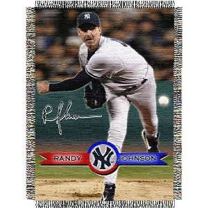 Randy Johnson #52 New York Yankees MLB Woven Tapestry Throw Blanket by 