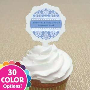  Custom Damask   12 Cupcake Pick Toppers & 24 Personalized 