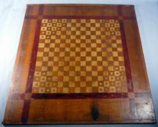 Antique Original Hand Painted Primitive Gameboard, Halma  