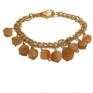  Calcite Bracelet 08 Crystal Orange Gold Chain Coin Charm 