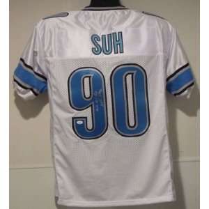  Ndamukong Suh Autographed/Hand Signed Detroit Lions White 