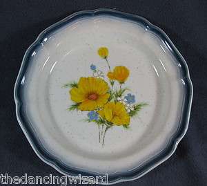   Country Club CA503 Amy Salad Plates Bule Yellow Flowers Floral (M8
