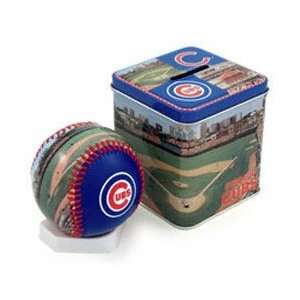  Chicago Cubs Stadium Baseball and Tin Bank Set Sports 