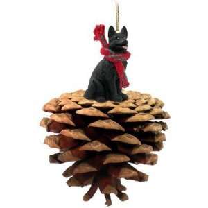  Black German Shepherd Real Pinecone Dog Christmas Ornament 