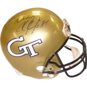 Calvin Johnson Signed Georgia Tech Helmet   Autographed NFL Helmets
