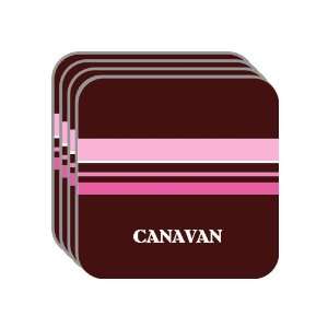 Personal Name Gift   CANAVAN Set of 4 Mini Mousepad Coasters (pink 