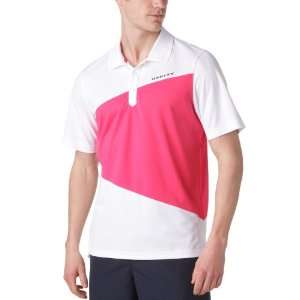  Oakley Golf Mens Striation Polo Shirt, White, Medium 