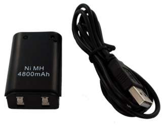   4800mAh Battery Pack for Xbox 360 Controller+USB Charger Cable  