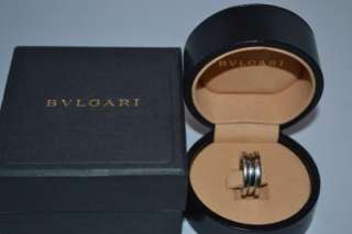 Bvlgari B.Zero 1 3 Band 18k White Gold Ring size 52 or 6 Pre Owned 