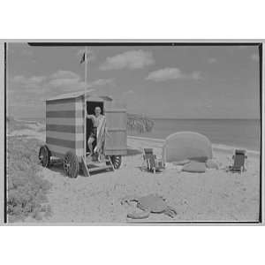   Stream, Florida. Harvey Ladew in bathing machine 1941