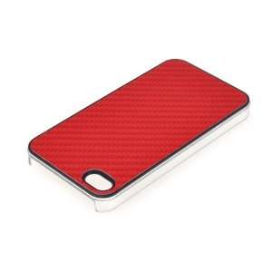  Red Straw Mat Lines Design Faux Leather Paste Hard Case 