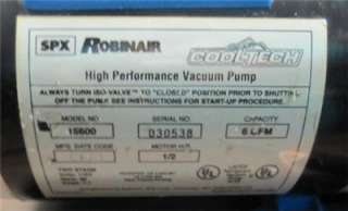 Robinair 15600 CoolTech High Performance Vacuum Pump   6 CFM  