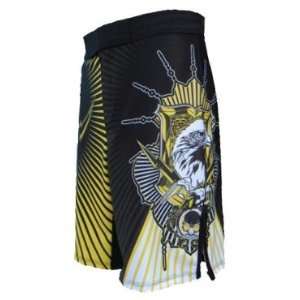   the Sky_Yellow, 4 Way Stretch MMA Fight Shorts.