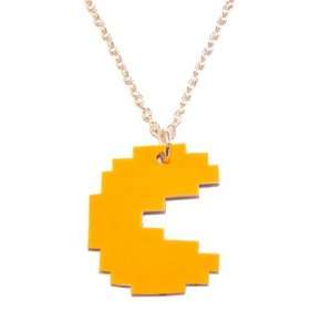  Sour Cherry Silver plated base PacMan Necklace (18 inch 