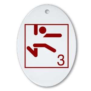 Triple Jump, Sports Pictogram Exercise Oval Ornament by  
