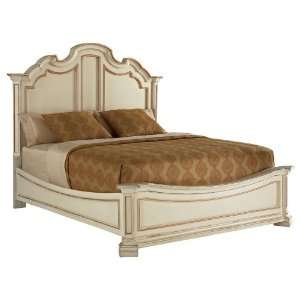   Maison Panel Bed in Antique Panna Finish Furniture & Decor