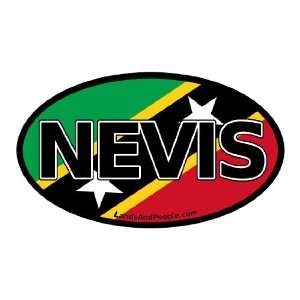  St. Kitts and Nevis Flag Car Bumper Sticker Decal Oval 