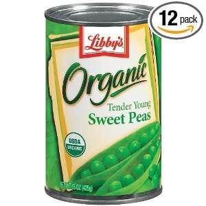 Libbys Organic Sweet Peas, 15 Ounces Grocery & Gourmet Food