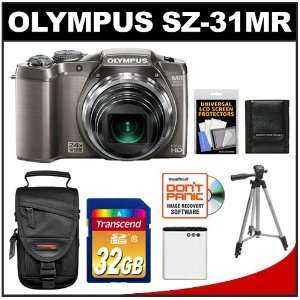  Olympus SZ 31MR iHS 3D Still Digital Camera (Silver) with 