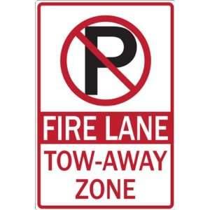 Zing Eco Parking Sign, Legend NO PARKING SYMBOL FIRE LANE, 12 Width 
