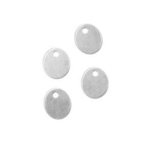 Sterling Silver Blank Charms Oval Pailettes or Jewelry Tags 7.5x6.5mm 