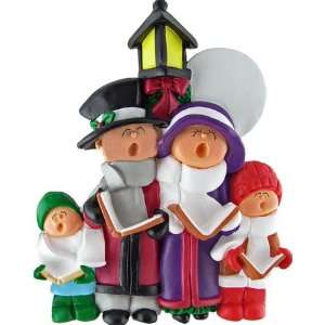  3254 Caroler Family Family of 4 Personalized Christmas 