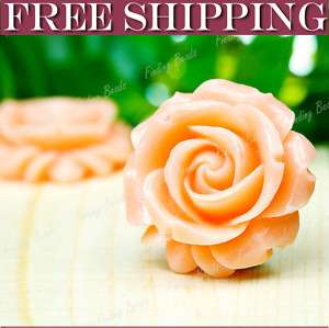 Peach Rose flower resin vintage cabochon setting cameos  