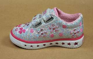 SKECHERS Starla Dashin Daisy Silver Pink Glitter Infants Size 83820N 