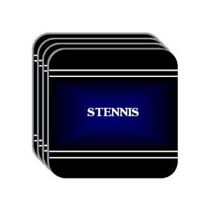 Personal Name Gift   STENNIS Set of 4 Mini Mousepad Coasters (black 