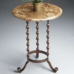  Butler Stone Top Accent Table   Metalworks