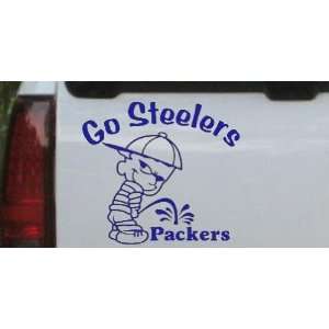 Blue 16in X 17.6in    Go Steelers Pee On Packers Car Window Wall 