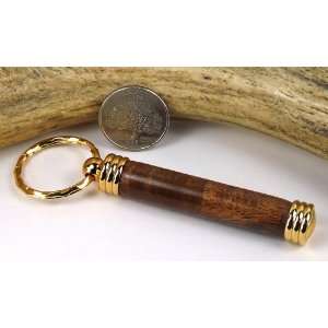    Curly Koa Toothpick Holder With a Gold Finish