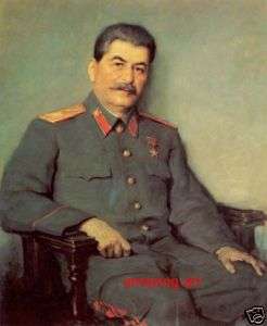 Soviet Oil Painting Portrait of General joseph stalin  