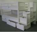 STAIRWAY TWIN over TWIN HONEY BUNK BEDS + 5 DRAWERS 798304100884 