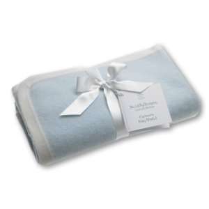 SwaddleDesigns Cashmere Baby Blanket   Pastel Blue with Barely Ivory 
