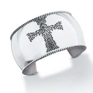 STARHAVEN Etched Gothic Cross Cuff Liz Donahue Jewelry