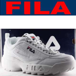 FILA SHOES DISRUPTOR II LEATHER WHITE MENS US8  