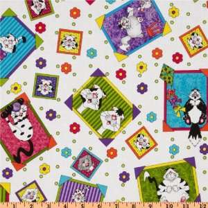  44 Wide Caterwauling Tales Pictures White Fabric By The 