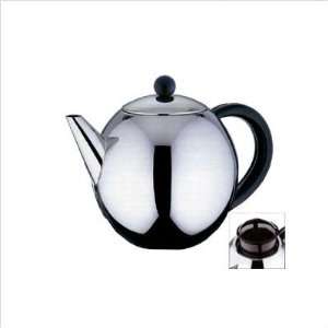  Stainless Steel Teapot with Infuser and Black Handle by 