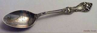    Manchester Sterling Floral Springfield VT Souvenir Spoon  