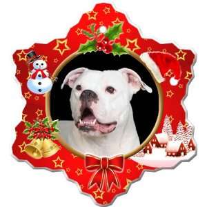  Staffordshire Bull Terrier Porcelain Holiday Ornament 
