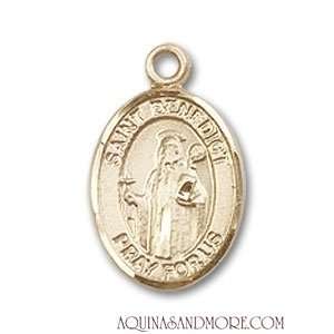 St. Benedict Small 14kt Gold Medal